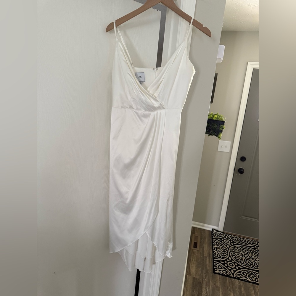 Elegant White Satin Dress